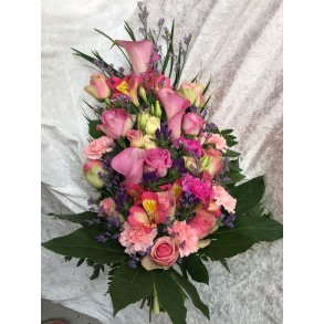 Rosa og lilla brebukett 