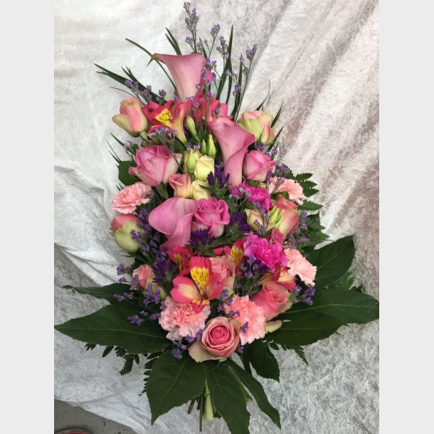 Rosa og lilla b�rebukett 