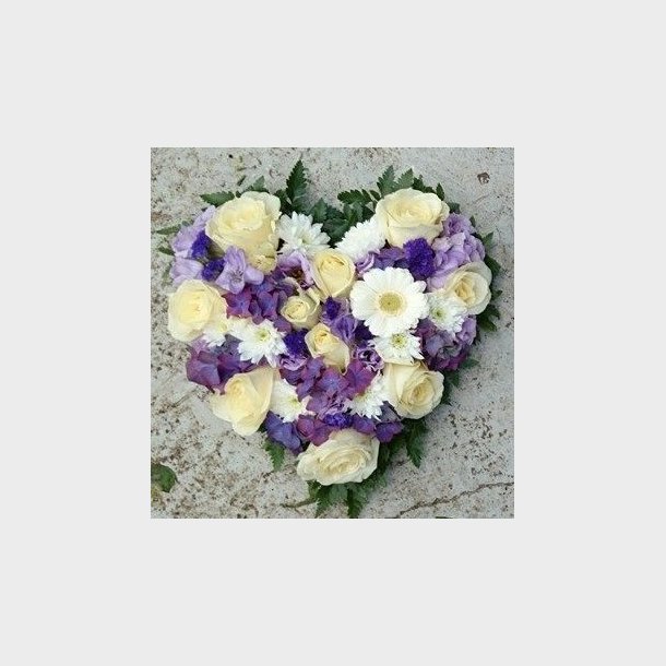 Hvit og lilla hjerte