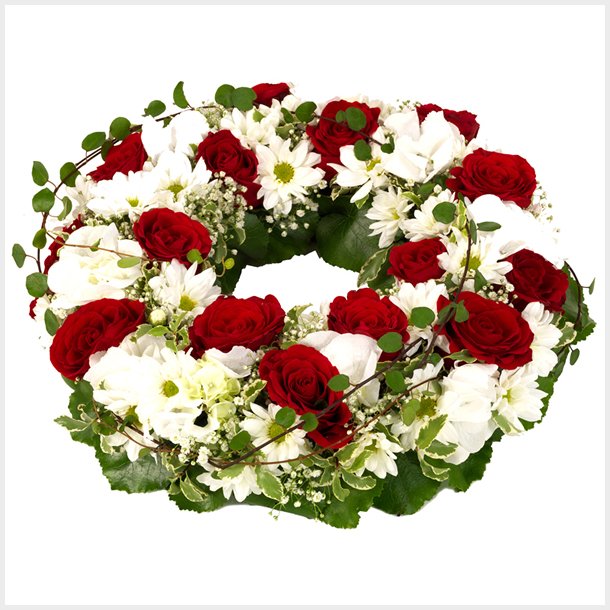 R�d og hvit krans