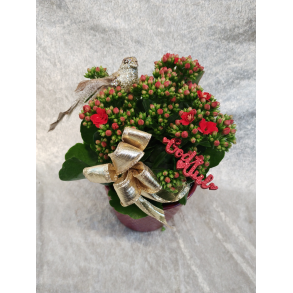 Pyntet rd juleildtopp